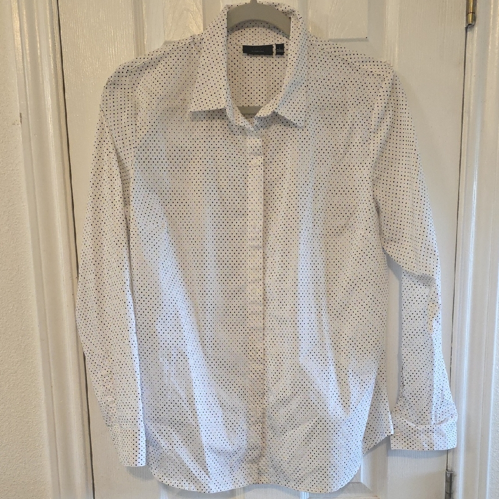 Women's White Polka Dot Shirt